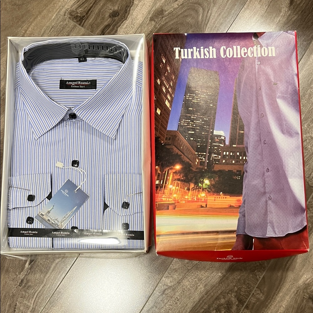 🔥🔥Blue Striped Dress Shirt for Men